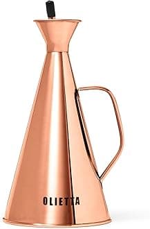 Oil Dispenser Copper Stainless Steel Non Drip Leak Proof No Mess Olive Oil & Vinegar Pourer & Kitchen Drizzler Bottle 750ML 0.75 Litre Great for Pouring & Drizzling Easy to Clean & Leakproof