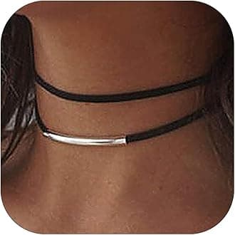 Boho Necklaces for Women Country Concert Outfits Black Choker Necklaces Trendy Long Necklaces Western Bohemian Jewelry Brown Suede Wrap Leather Necklace Halloween Renaissance Costume Women 2024