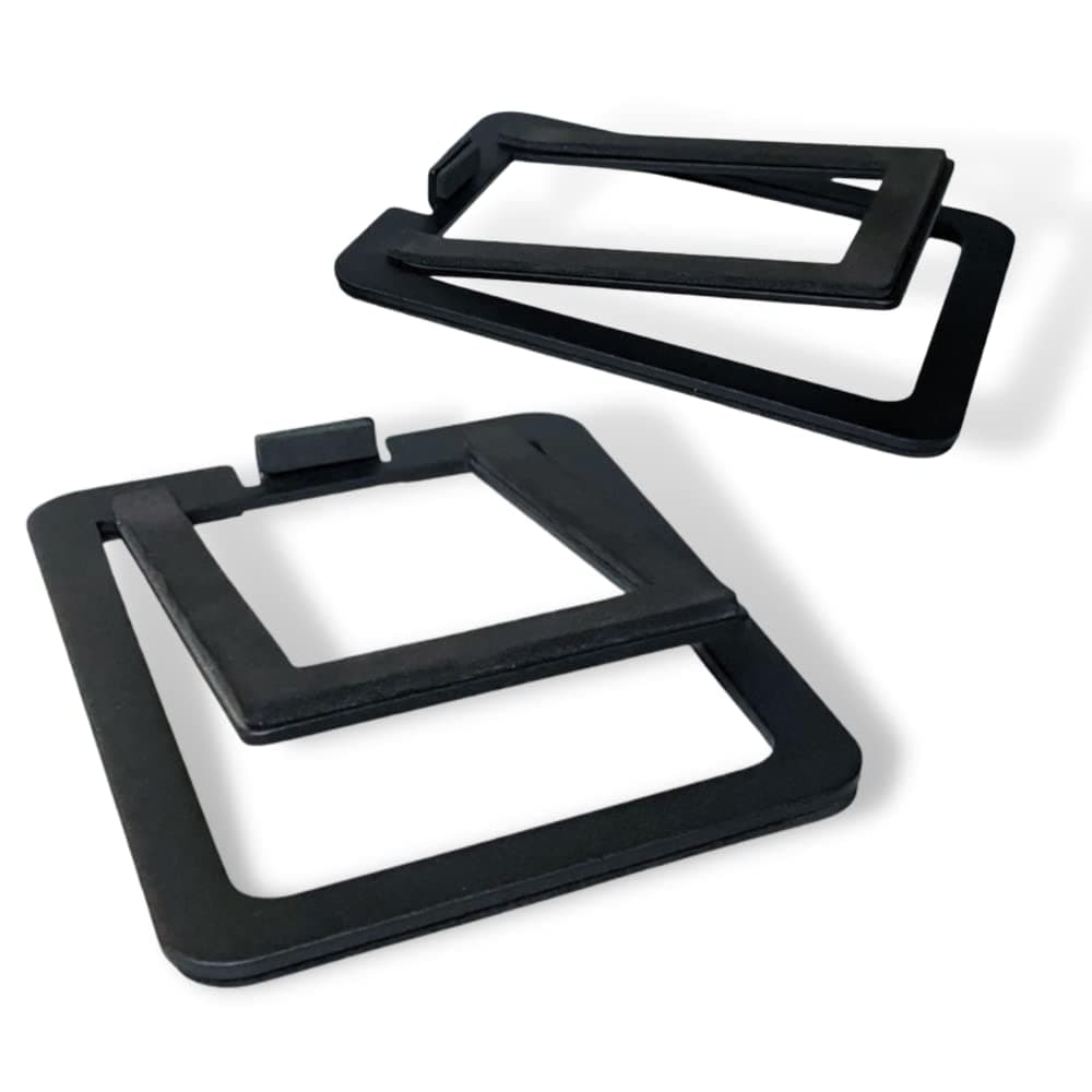 DS1M Small Metal Speaker Stands Pair - Tilted for Desktop PC Speakers, Studio and Bookshelf Speakers