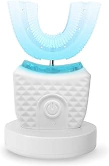 U Shaped Electric Toothbrush, Ultrasonic Automatic Whitening Massage Toothbrush for Adults and Elder with 3 Cleaning Modes(Color:White)
