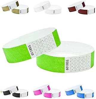 100 Pack Tyvek Wristbands Neon Lime