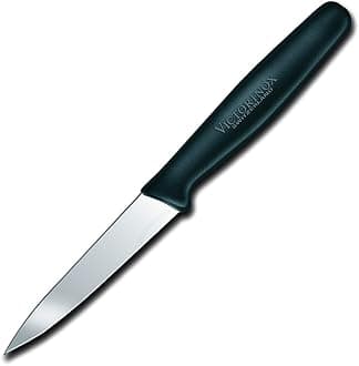 3.25 Inch Paring Knife with Straight Edge, Spear Point, Black