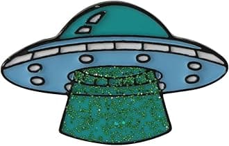 Blue Alien Spacecraft Enamel Pin Collect Cute Arts Metal Cartoon Brooch Backpack Clothes Collar Minimalism Lapel Badges Jewelry
