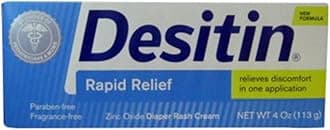 Rapid Relief Zinc Oxide Diaper Rash Cream 4 oz (Pack of 2)