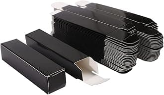 COSIDEA 50 PCS Empty Black Lip Gloss Boxes W23 xW23 xH103mm / 0.9 * 0.9 * 4.05 inch, Cosmetic Perfume/Mascara Box Packaging for Small Business Wholesale, small Kraft Paper Box Luxury Holder Wrapping