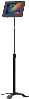 Compact Floor Stand – CTA Floor Stand w/Security Enclosure for iPad 11 (A16) - Pro 11-inch M4 - Air 11-inch M3- iPad 10th Gen - Galaxy Tab & More Tablets - Black (PAD-PARAAFS)