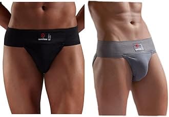 Athletic Tokyo Cotton Stretchable Supporter Back Covered with Cup Pocket,Black - Large & omtex Athletic Tokyo Cotton Stretchable Supporter Back Covered with Cup Pocket,Grey - Large