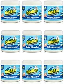 Solid Odor Absorber Eliminator for Home and Small Spaces, Fresh Linen Scent, 14 Ounces Each, 9-Pack