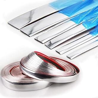 Chrome Silver Auto Car Exterior & Interior Molding Trim Universal Bumper Window Door Body Side and Household Furniture Surfaces Decorative Strip Scratch-Proof (Width: 1-3/16 inch (30mm), Length: 8Ft)