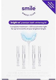 SmileDirectClub Teeth Whitening Kit with LED Light - 4 Pack Gel Pens - Professional Strength Hydrogen Peroxide