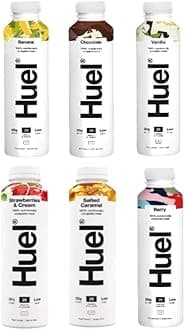 500ml Variety Pack Ready To Drink Nutritionally Complete Meal Flavours Inc. Chocolate, Vanilla, Banana, Berry, Salted Caramel, Strawberries & Cream (Pack of 6)