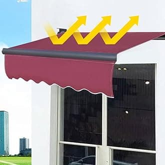 Retractable Patio Awning Replacement Fabric Cloth, Durable Exterior Sunshade Canopy Cloth, Waterproof Awning Cover Shelter For Yard, Deck, Balcony - UV Protection (Color : Rosso, Size : 2x1.5m)