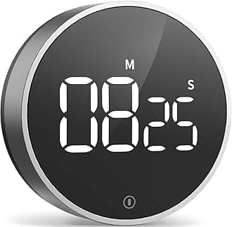 VOCOO Digital Kitchen Timer - Magnetic Countdown Countup Timer with Large LED Display Volume Adjustable, Easy for Cooking and for Seniors and Kids to Use (Space Grey)