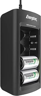 Energizer Recharge Universal Charger for NiMH Rechargeable AA, AAA, C, D, and 9V Batteries
