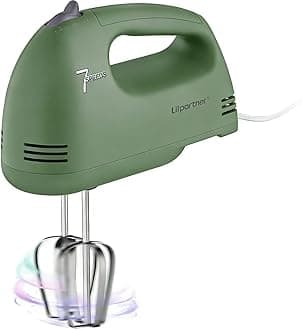 Hand Mixer Electric, 400W Food Mixer 5 Speed Handheld Mixer, 5 Stainless Steel Accessories, Storage Box, Kitchen Mixer with Cord for Cream, Cookies, Dishwasher Safe, Blue