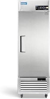 ICECASA 27" W Commercial Refrigerator Reach-in 23 Cu.ft Single Solid Door Stainless Steel Commercial Refrigerator Fan Cooling for Restuarant, Bar, Shop, etc