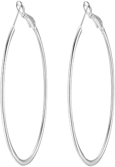 90mm(3.5'') Large Circle Endless Hoop Earrings Extra Big Round Huggie Hoops Statement Earring Minimalist Hooped Christmas Jewelry for Women