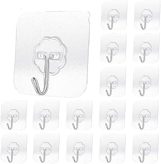 Bonsenkitchen Adhesive Wall Hooks for Hanging Heavy Duty 3kg Hooks for Walls No Damage, Towel Sticky Clear Hooks, Waterproof, Home, Bathroom, Kitchen, Office, and Outdoor 5 Pack (Flower Hook, 5)
