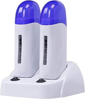 Roll on Wax Warmer Double Cartridges Warmers 110v for Women Men Body Waxing Coarse Hair Removal with Heater Base for Hair, Leg, Face, Armpit, Bikini, Eyebrow, Brazilian