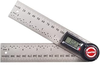 GemRed Digital Angle Finder Tool, 2 in 1 Digital Protractor, Stainless Steel 5inch/150mm Angle Measurement Tool for Woodworking/Carpenter/Construction/DIY Tools (Battery Included)