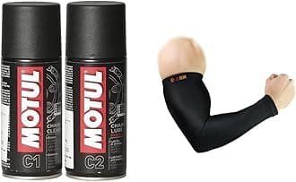 Motul Combo of C2 Chain Lube (150 ml) and C1 Chain Clean for All Bikes (150 ml) + LéGear High Performance Arm Sleeves for Athletic Arm Sleeves Perfect for Cricket, Bike Riding,Cycling