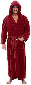 WWESDXCR Fashion Casual Men'S Bathrobe Flannel Robe V-Neck Long-Sleeved Couple Men'S Robe