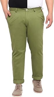 Urbano PlusMen's Cotton Light Weight Non-Stretch Regular Fit Casual Trousers