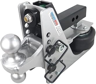 Shocker Streamline 10K Aluminum Air Hitch Fits 2" Hitch has Silver Combo 2" & 2-5/16" Balls - 10,000 lbs GTW