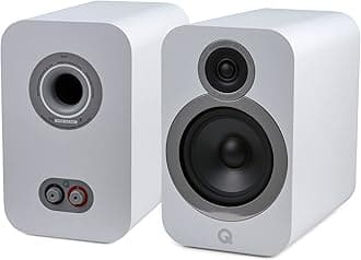 Q Acoustics 3030i Bookshelf Speakers Pair Arctic White - 2-Way Reflex Enclosure Type, 6.5" Bass Driver, 0.9" Tweeter - Stereo Speakers/Passive Speakers for Home Theater Sound System