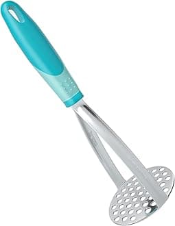 Joyoldelf Heavy Duty Potato Masher, Stainless Steel Integrated Masher Kitchen Tool & Food Masher/Potato Smasher with Non-slip Handle, Perfect for Bean, Vegetable, Fruits, Baby Food, Avocado, Meat