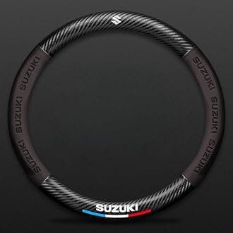 Car Steering Wheel Cover for Suzuki Jimny 5-door 2023-2025,Microfiber+Napa Leather Automotive Steering Wheel Protector Comfort Grip Anti-slip Breathable with Car Logo Emblem Interior Accessories