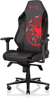 Secretlab Titan Evo 2022 House Targaryen Gaming Chair - Ergonomic & Heavy Duty Computer Chair with 4D Armrests - Magnetic Head Pillow & Lumbar Support - Up to 395 lbs - Black/Red - Hybrid Leather