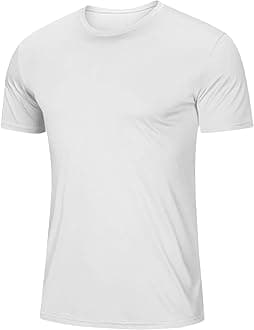 Mens T-Shirts Short Sleeve Shirts Moisture Wicking Active Crew Neck Tops Athletic Quick Dry Lightweight Shirt