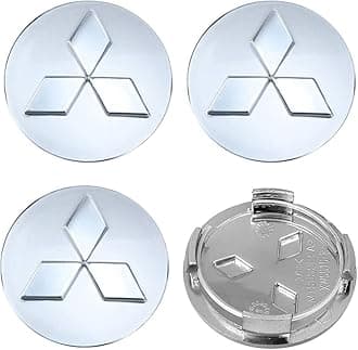 4PCS Wheel Center Caps for Mitsubishi Eclipse Spyder Pajero Sport Endeavor, 60mm/2.36" Car Wheel Hub Caps ABS Rim Center Hub Cover (Silver)