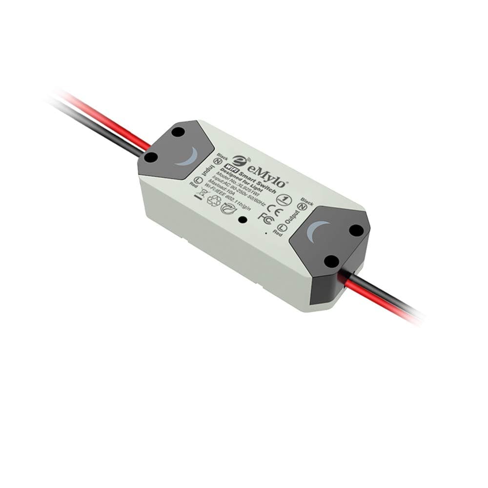 eMylo Smart WiFi Light Switch Wireless Relay Switch Module Remote Control Home Automation Timers Compatible with Alexa Echo Google Home iPhone Android App (1 Pack)