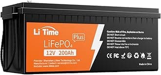 12V 200Ah Plus Lithium LiFePO4 RV Battery, 4000+ Deep Cycles Battery, 200A BMS, 2560Wh Energy, Perfect for Camper, Solar, Off-Grid,Van, Marine etc.