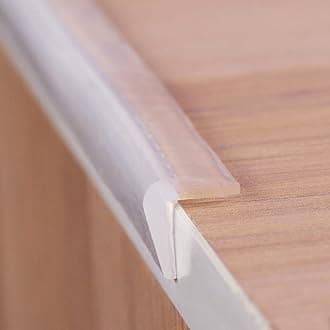 Angloria Baby Edge Protection, 100% Silicone, Transparent, Self-Adhesive Corner Protection for Table, Cabinet, Wall, Bed, Furniture, Child Safe (1 x 1 cm (Width), 4 m (Pack of 1)