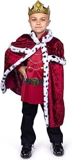 King Costume for Boys - Regal Prince Costume Set - Kids Royal King Outfit