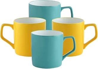 Clay Craft Ceramic Coffee Mugs - Set of 4, Multicolor, 230ml