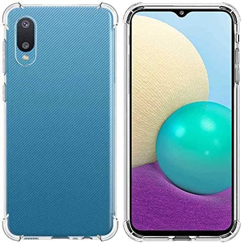 Protective case cover compatible with Samsung Galaxy A02 Case M02 with Reinforced Corners TPU Cushion Bumper Shockproof