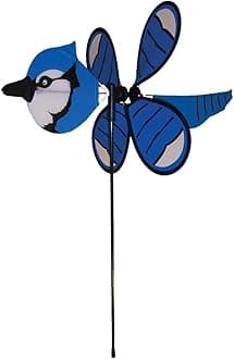 2818 — Baby Blue Jay Ground Spinner — Small Wind Spinner for Gardens, Planters, Flower Pots, Yards