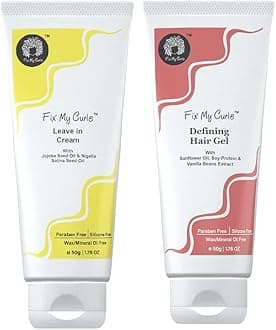Fix My Curls Protein Styling Duo| For Curly, Wavy, Dry & Frizzy Hair | Frizz Control | Silicone Free Curl Defining Cream & Gel| 1.07 oz each