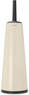 Brabantia - ReNew Toilet Brush & Holder - Hygienic Brush - Cleans Under the Rim - Non-Scratching Base - Corrosion Resistant - Bathroom Accessory - Soft Beige - 42 x 12 x 12 cm