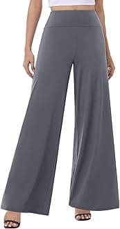 Wide Leg Palazzo Pants for Women - High Waist Casual Beach Lounge Pants Loose Dress Pants Stretchy Trousers