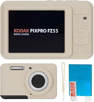 Silicone Case for Kodak PIXPRO FZ55 Digital Camera with Screen Protector and Lanyard for Kodak PIXPRO FZ55 Accessories - (Rice White)