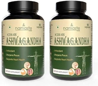 Ashwagandha KSM-66 | Support Stamina, Strength & Energy | Joint, Bone & Muscles | Antioxidant | Withania Somnifera | 180-Vegetarian Capsules