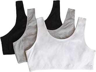 Fruit of The Loom Girls' 3 Pack Cotton Built -Up Stretch Sports Bra in Everyday Colors