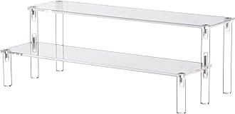 IHOMECOOKER (2 tier) - Clear Acrylic Display Riser Cupcake Stand Pop Figure Display 2 Steps for Decoration and Organiser