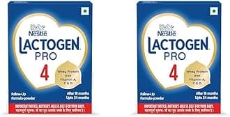Lactogen Nestle Pro 4, Follow-Up Formula With Iron, Whey Protein And Vitamins Powder, Infant, After 18 Months Up To 24 Months, Bag-In-Box Pack, 800g (Pack of 2)