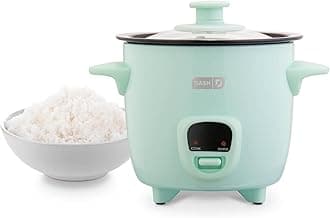 Dash Mini Rice Cooker - Designed for Single-Serve Cooking - Compact Rice Cooker with Nonstick Removable Pot, Keep Warm Function & Easy-to-Clean Sleek Design - Aqua